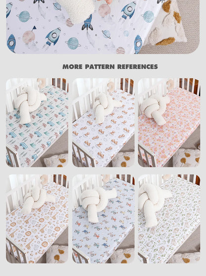 Happy Flute Cartoon Baby Bed Sheet – Soft, Breathable 70×130cm