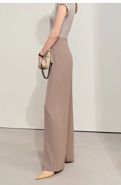 Women’s Wide-Legged Casual Pants – Summer Straight Full-Length Trousers