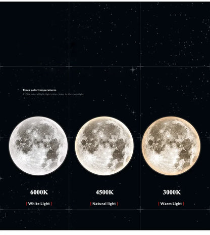 Modern 3D Moon LED Wall Lamp – Bedroom & Living Room Light