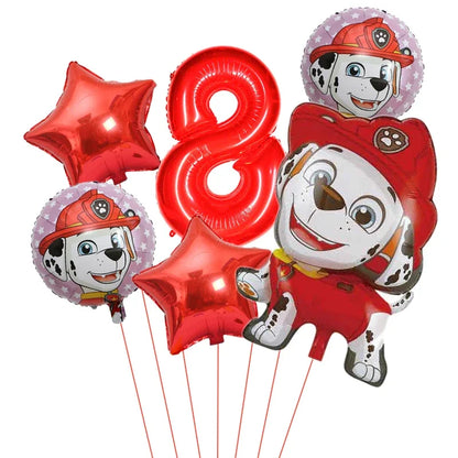 6pcs Paw Patrol Foil Balloons – Kids Birthday Party Decorations