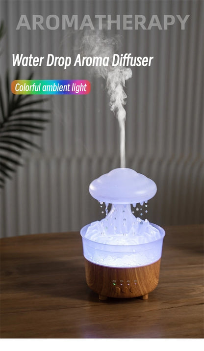 Rain Drip Mushroom Humidifier with 7 Color LED Aroma Diffuser