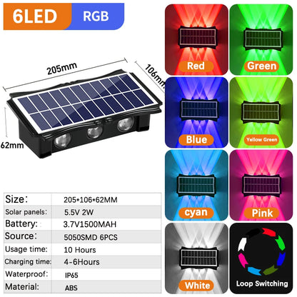 Solar LED Outdoor Wall Light – Waterproof Up & Down Lamp