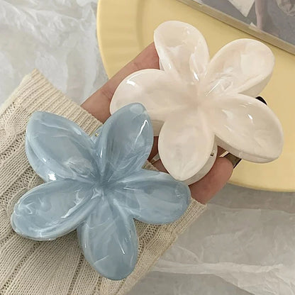 2 Pcs Marble Flower Hair Claw Clips – Cute Beach Hair Accessories