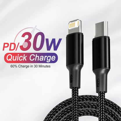 PD 30W USB-C Fast Charging Cable for iPhone – Durable & Quick