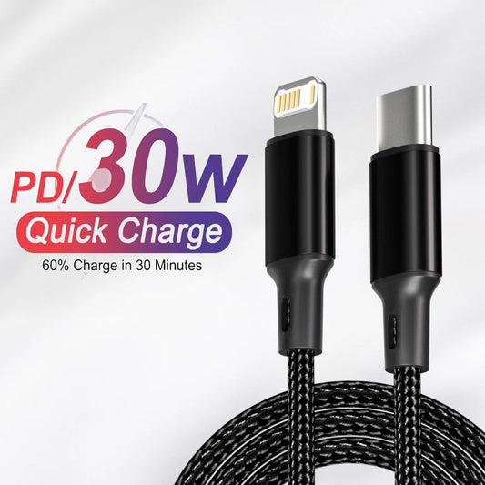 PD 30W USB-C Fast Charging Cable for iPhone – Durable & Quick