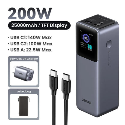 Cartmela 200W 25000mAh Power Bank – PD Fast Charging for Laptops