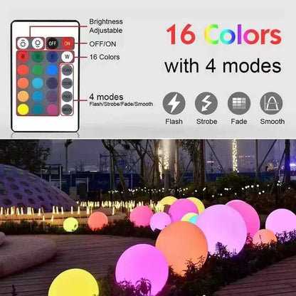 LED Solar Ball Light – Outdoor Garden, USB Charging, Remote Control