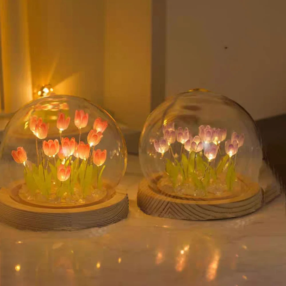 DIY Tulip LED Night Light – Battery Operated Flower Table Lamp