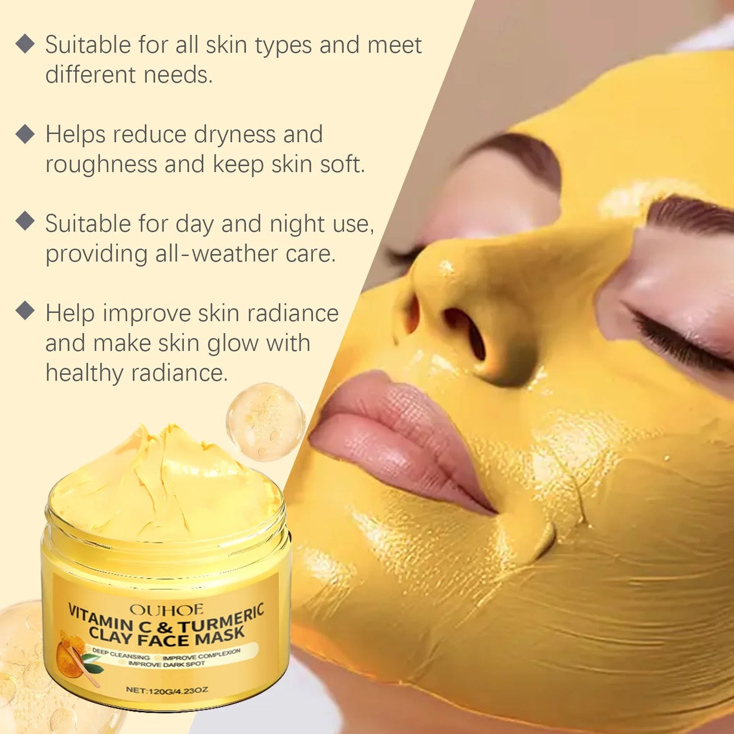 Vitamin C & Turmeric Exfoliating Facial Mask – Deep Pore Cleanser