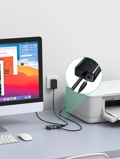 USB 3.0 1000Mbps Ethernet Adapter – RJ45 LAN Network Hub