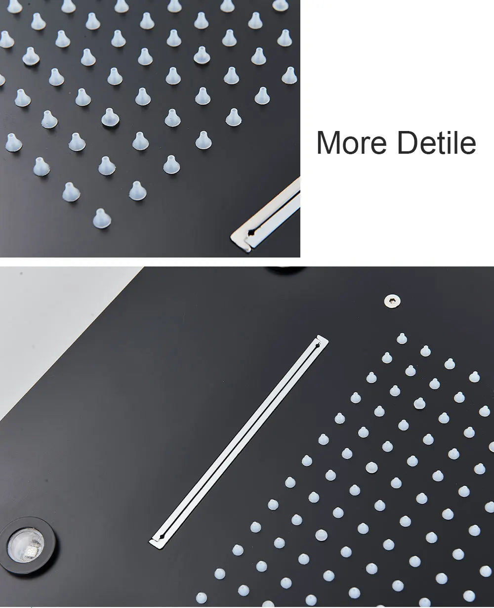 Black LED Rainfall Shower Head | Remote Control Ceiling Waterfall Tap