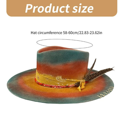 Wool Homburg Panama Hat – Unisex Western Photo Prop Headwear