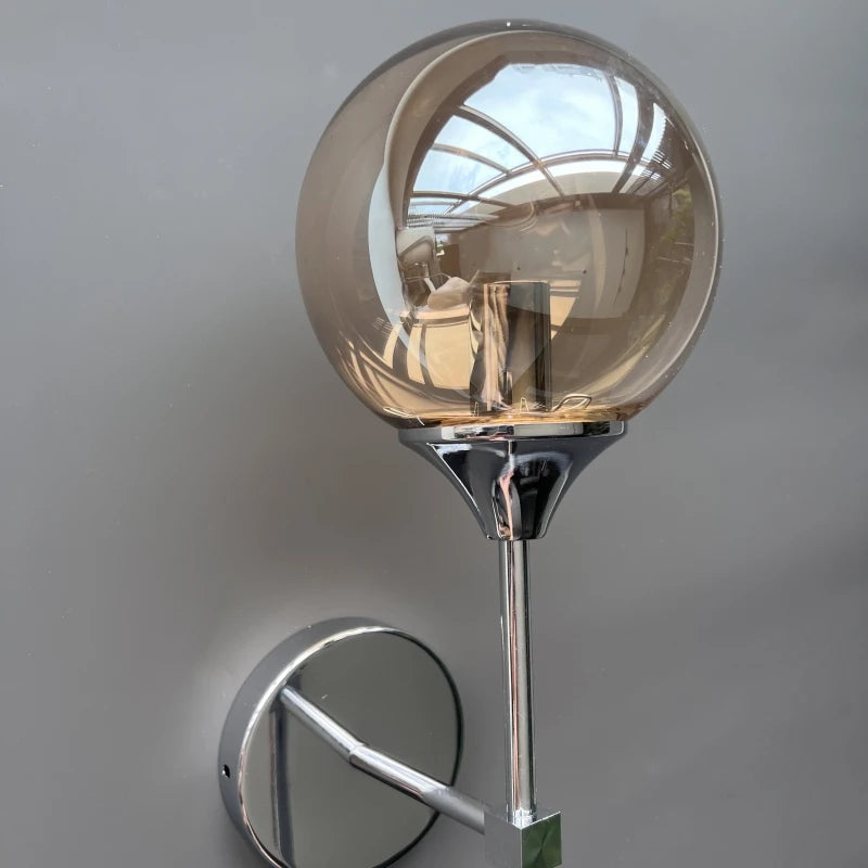 Modern Glass Wall Lamp – Golden Round Nordic Sconce Light