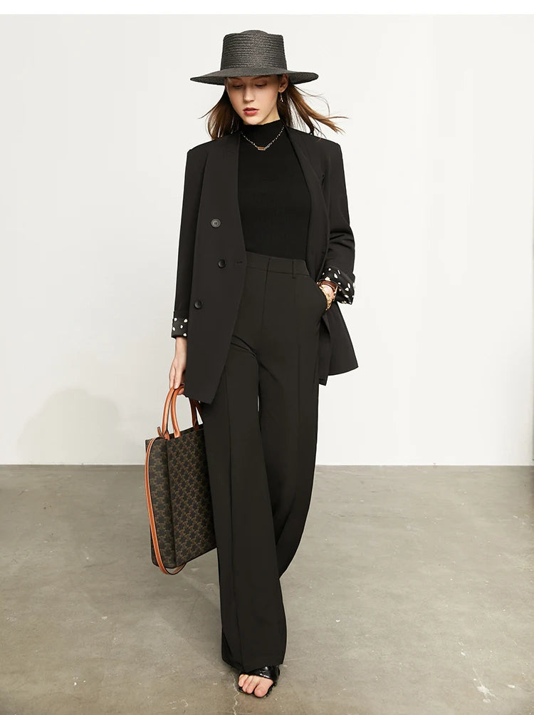 Women’s Wide Leg Chiffon Pants – High Waist Loose Office Trousers