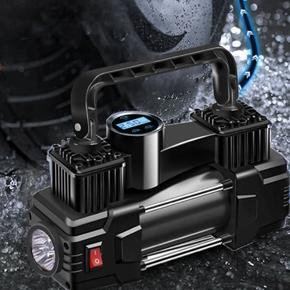 12V 150PSI Dual Cylinder Car Tire Inflator with LED Light