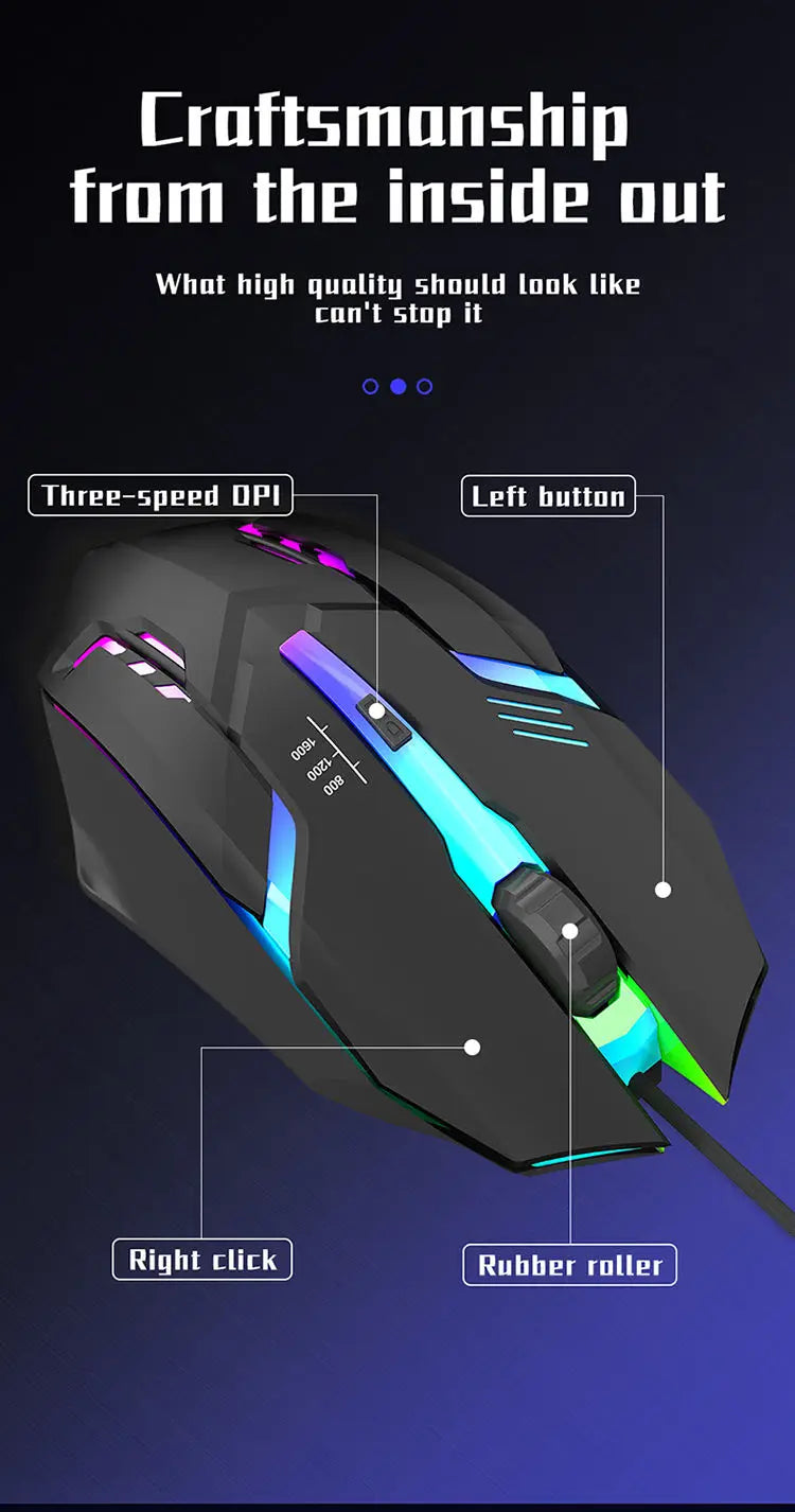 2023 Ergonomic Gaming Mouse – USB Backlit Computer & Laptop Mouse