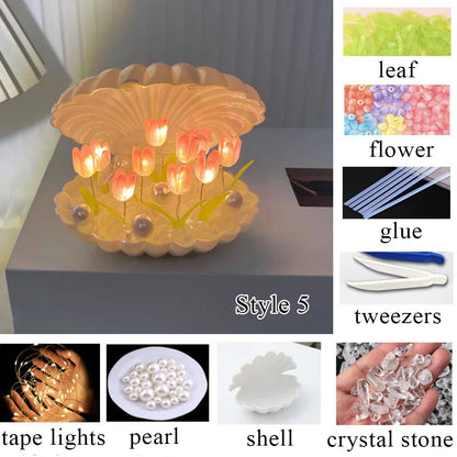 DIY Tulip LED Night Light – Battery Operated Flower Table Lamp