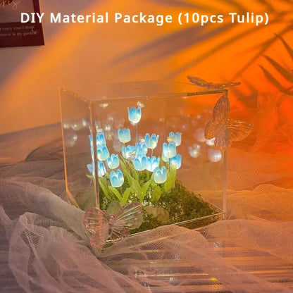DIY Tulip Mirror Cube Lamp | Handmade Night Light Gift