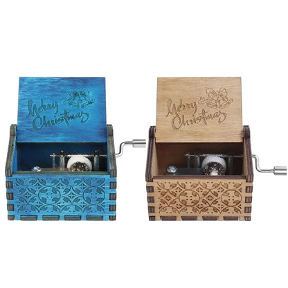 Wooden Hand Crank Music Box