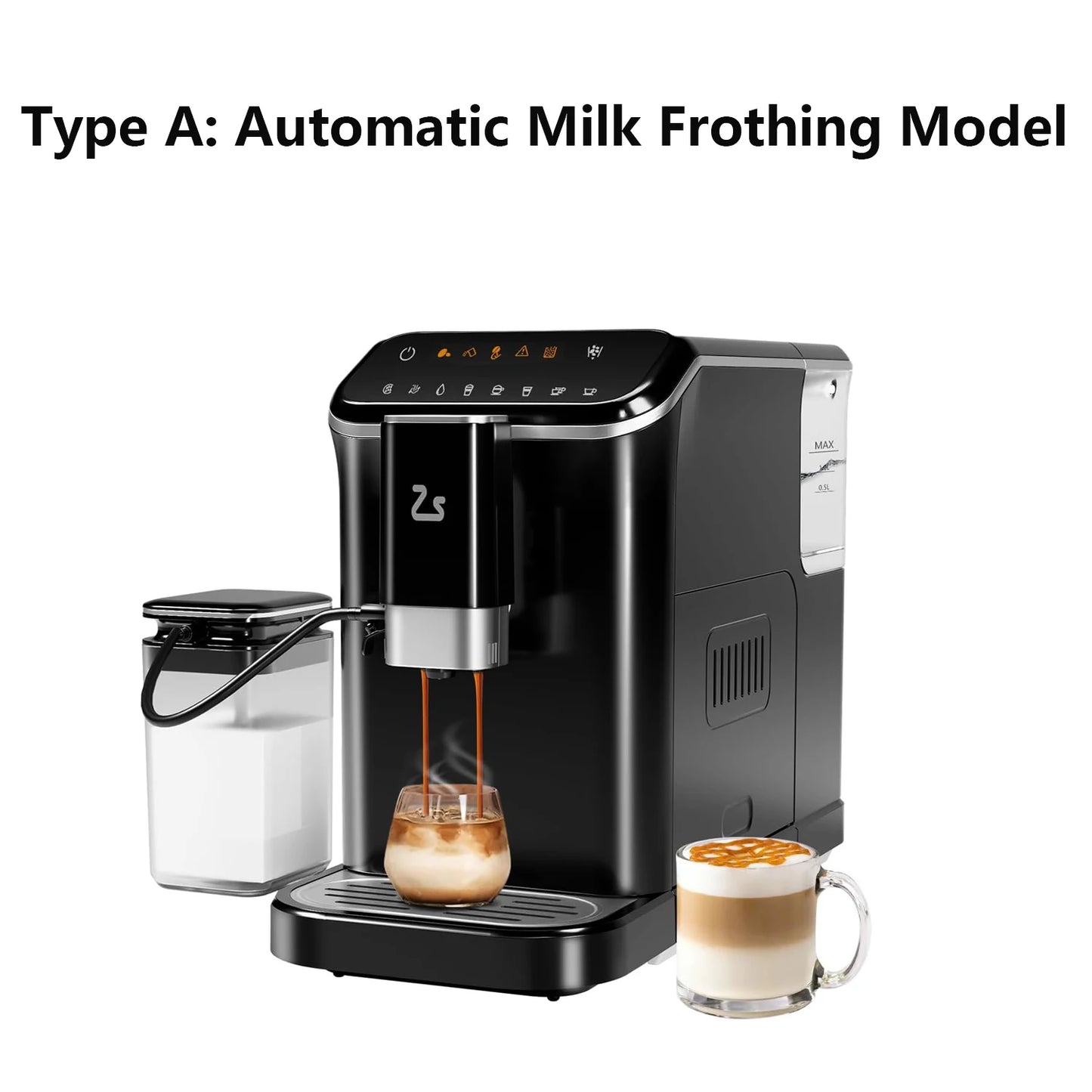 20 Bar Automatic Espresso Machine with Grinder & Milk Frother