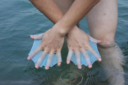 Silicone Webbed Swim Gloves – Training Fins for Adults & Kids