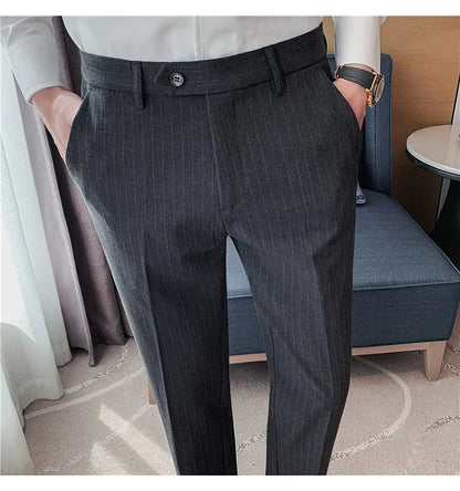 Cartmela Men’s Black Striped Suit Pants