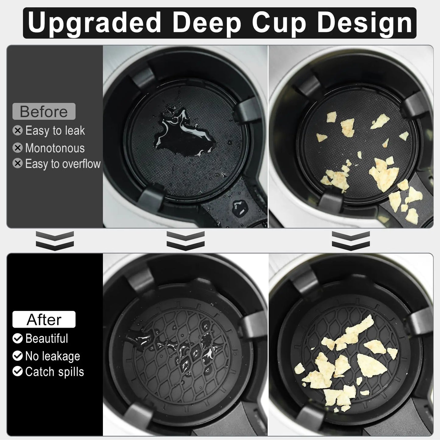 2/4pcs Silicone Car Cup Holder Coasters – Non-Slip & Universal Fit