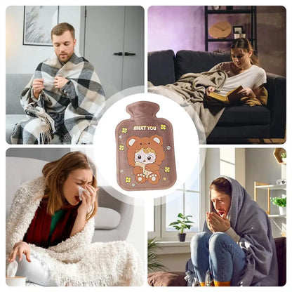 Plush Hot Water Bottle – Soft Portable Bed & Foot Warmer