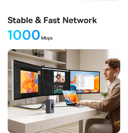 USB-C 11-in-1 Hub – 4K HDMI, DP Triple Display, 100W PD Dock