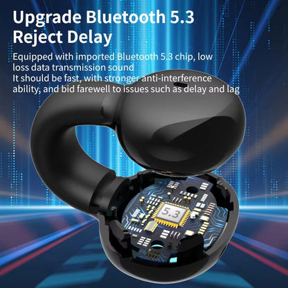 Single Ear Bone Conduction Bluetooth Earphone Clip Noise Cancelling