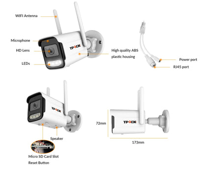 8MP 4K WiFi Wireless Outdoor IP Camera – AI Human Detection CCTV