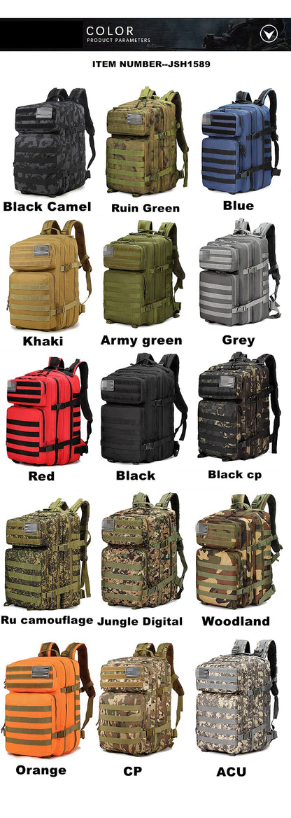 Tactical Backpack – Small Gym, Travel & Hiking Bag with Molle System