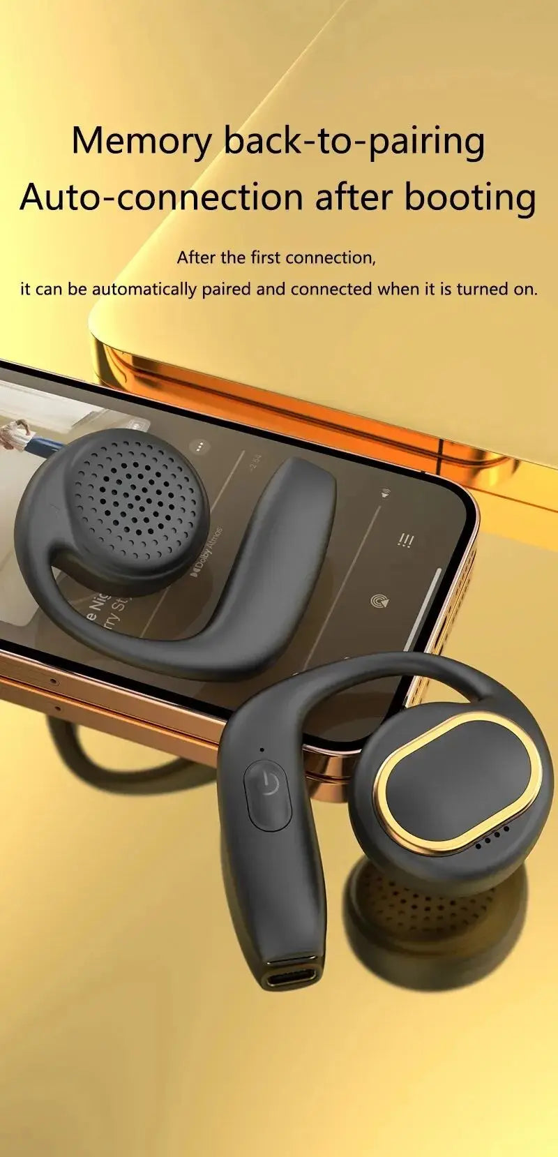 G19 Open-Ear Bluetooth Headset – Air Conduction Wireless Earhook