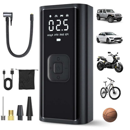 Wireless Electric Car Tire Inflator Pump with LED Light