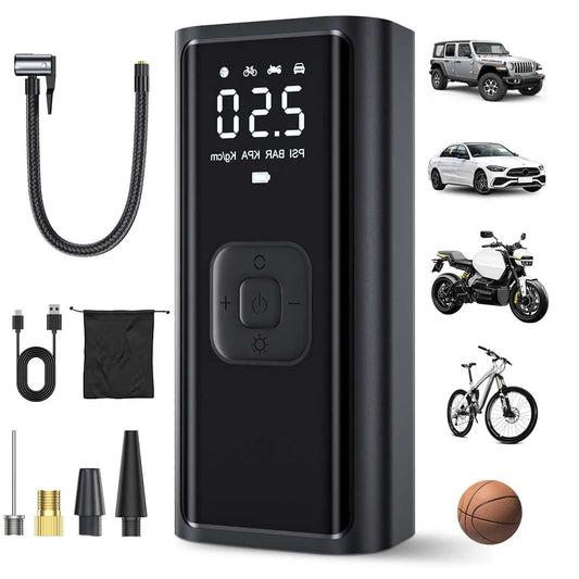 Wireless Electric Car Tire Inflator Pump with LED Light