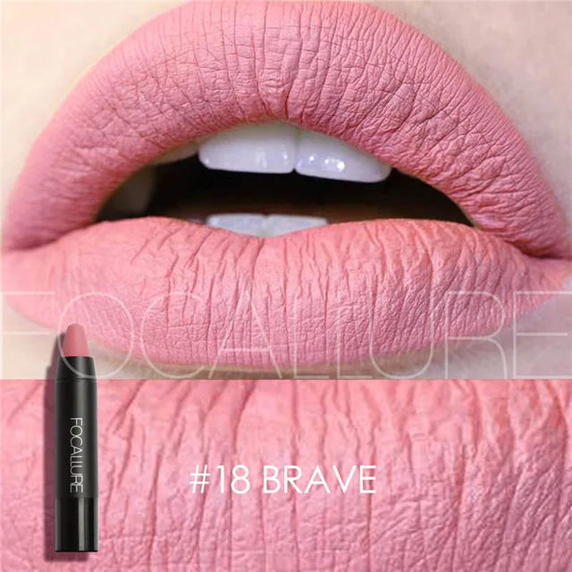 Focallure Waterproof Matte Lipstick – 19 Colors, Soft Texture