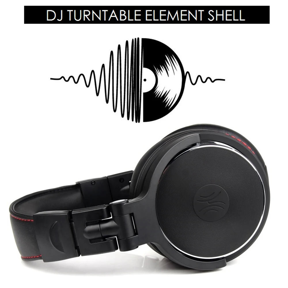 Professional Wired DJ Headphones – Over Ear with Mic & Hi-Res Audio
