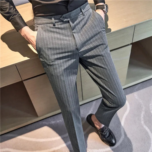 Cartmela Men’s Black Striped Suit Pants