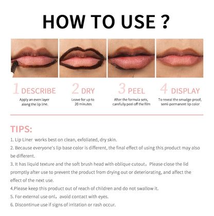 Peel-Off Lip Tint – Waterproof Matte Lip Stain & Contour Liner