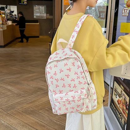 Waterproof Nylon Backpack for Women – Simple Solid Color Travel Bag