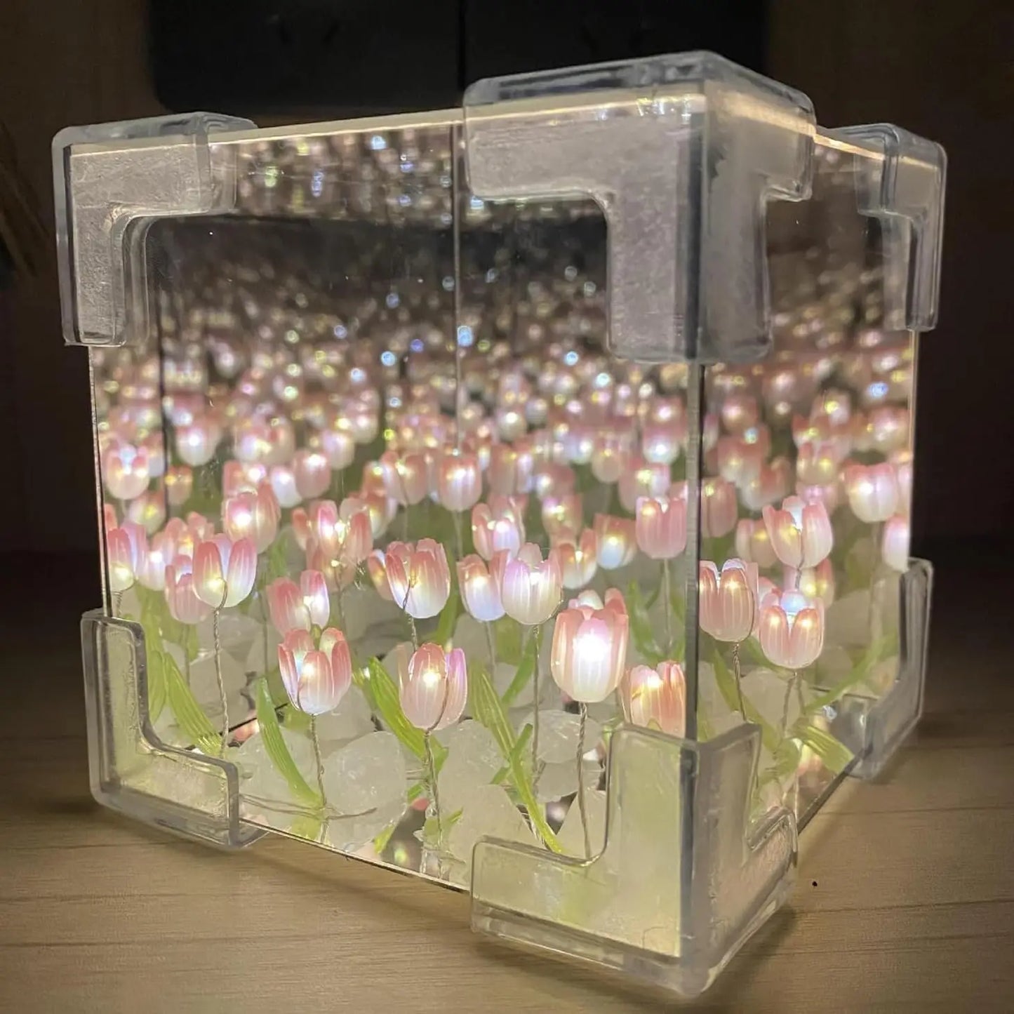 DIY Tulip LED Night Light | Magic Cube Mirror Lamp 2-in-1
