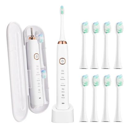 Electric Toothbrush – Rechargeable, 8 Heads, Whitening
