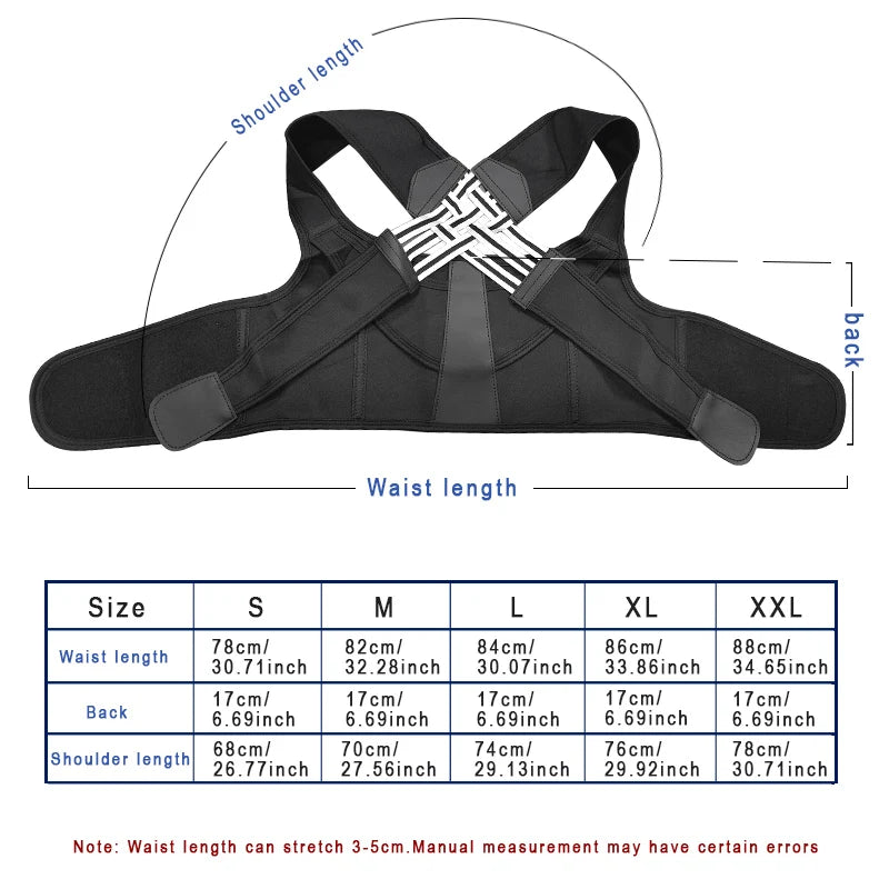 Adjustable Back Brace Posture Corrector for Men & Women Support