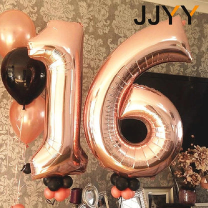 32" Foil Number Balloons 0–9 – Birthday & Party Decorations