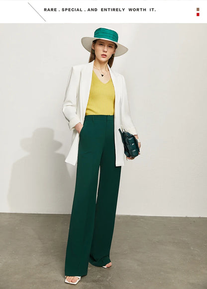 Women’s Wide Leg Chiffon Pants – High Waist Loose Office Trousers