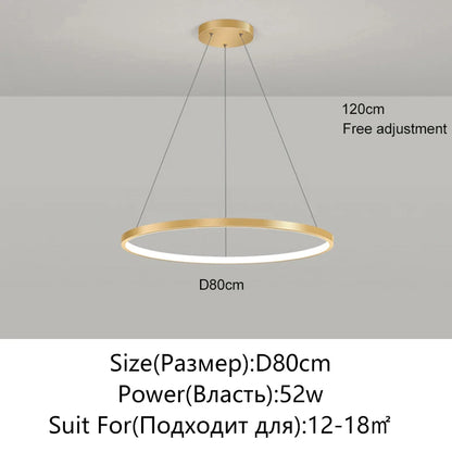 Modern Round LED Pendant Light – Black/White Minimalist Chandelier