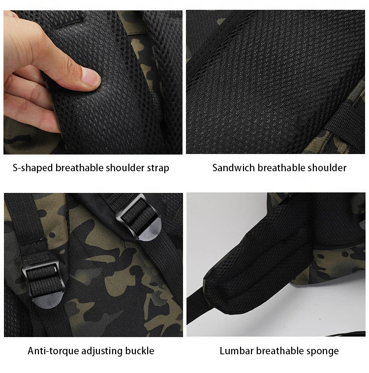 80L Large Capacity Waterproof Camouflage Outdoor Backpack