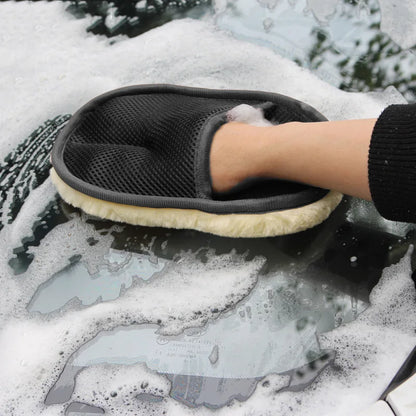 Microfiber Wool Soft Auto Car Washing Glove - Motorcycle & Car Cleaning Tool