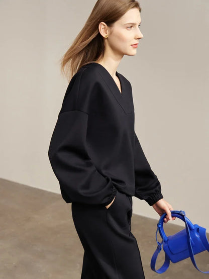 Women’s Loose Sweatshirt & Straight Leg Pants – Spring Casual Set