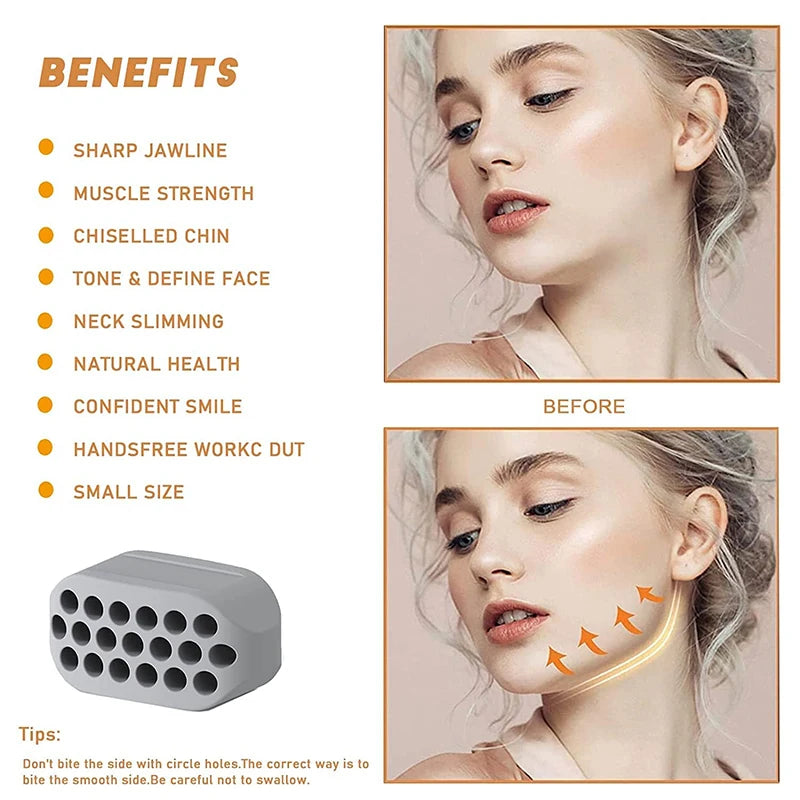 Silicone Jaw Exerciser & Facial Toner – Jawline Fitness Ball Tool